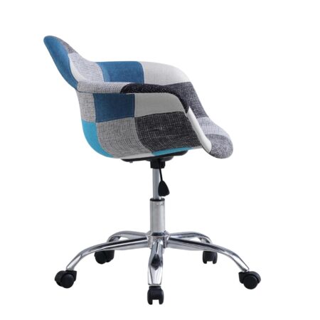 Poltroncina da ufficio Eames, patchwork colore freddo - immagine 4