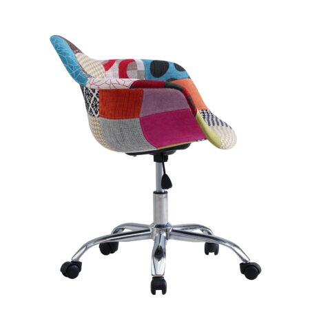 Poltroncina da ufficio Eames, patchwork colore caldo - immagine 4