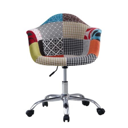 Poltroncina da ufficio Eames, patchwork colore caldo - immagine 2