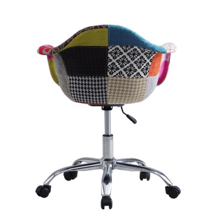 Poltroncina da ufficio Eames, patchwork colore caldo - immagine 3