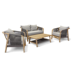 Set divani per esterno in legno Teak